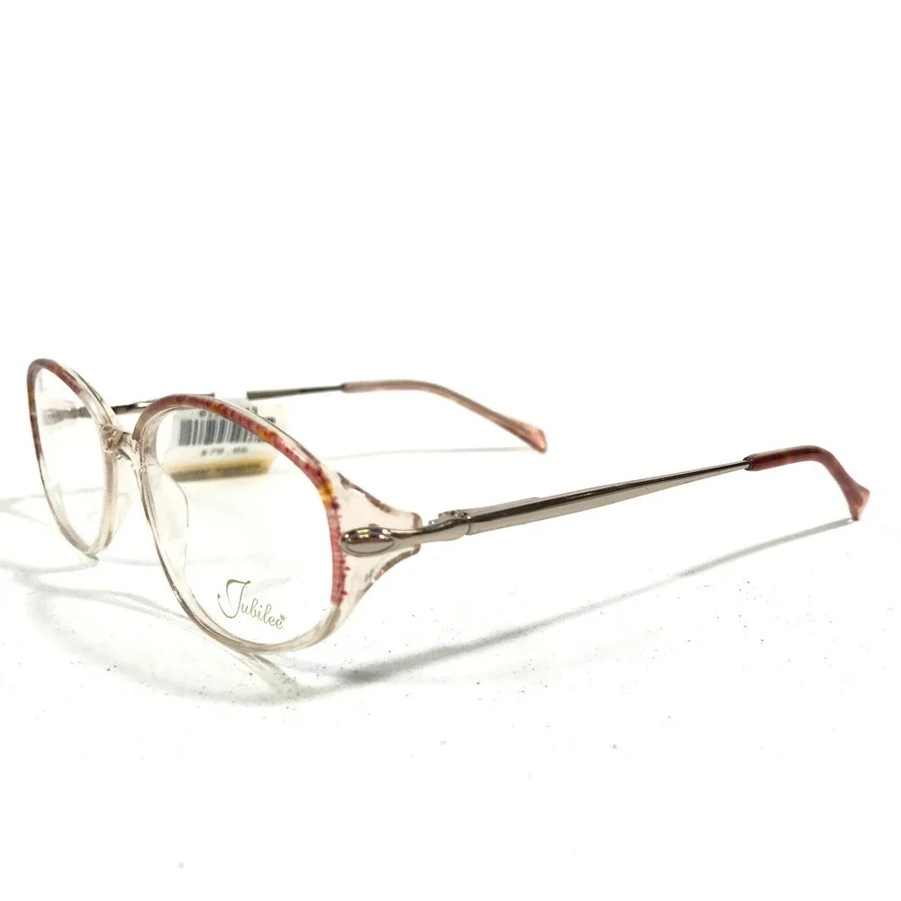 Jubilee J5702 BR Eyeglasses Frames Pink Gold Round Oval Full Rim 52-15-135